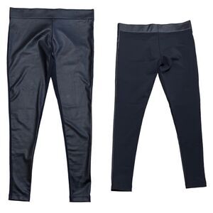 Matty M Black Shiny Front Leggings XLARGE